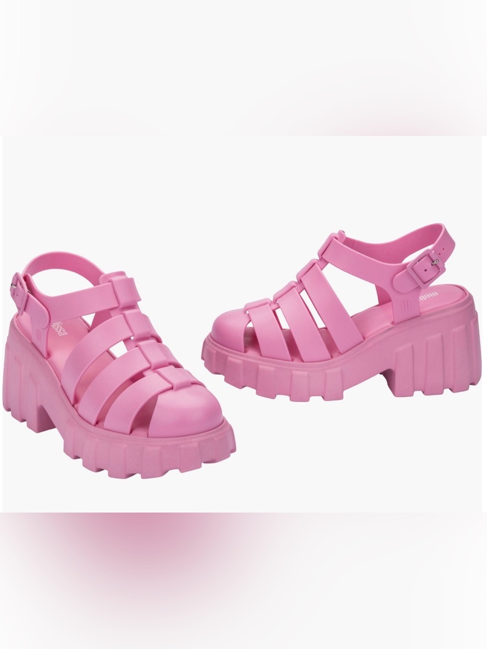 Melissa Megan Fisherman Platform in Bubblegum Pink, Size 7